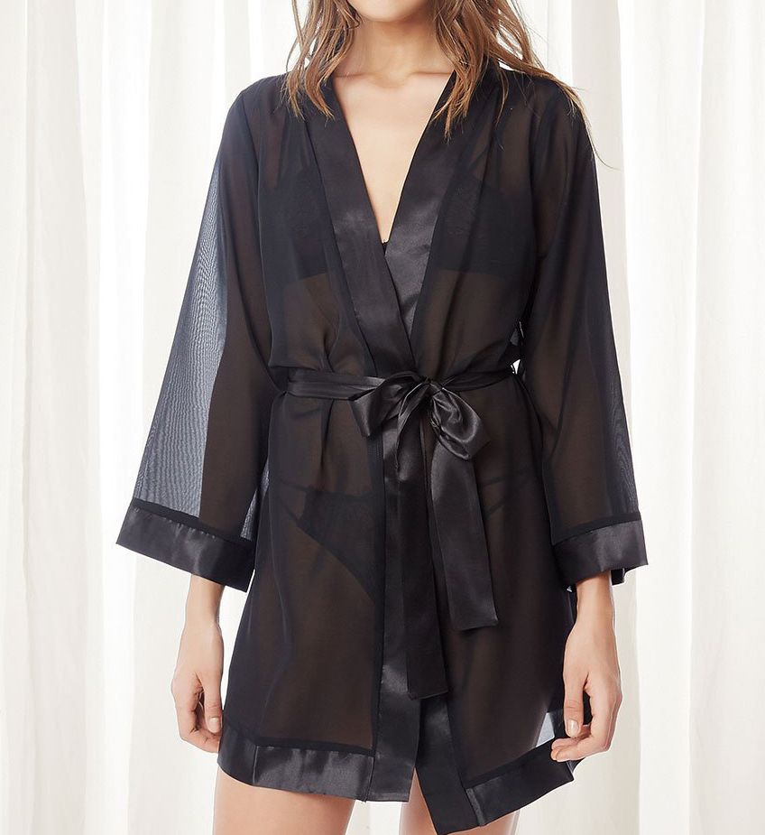 Bluebella Chiffon and Satin Short Kimono 25602 Bluebella Chiffon and Satin Short Kimono 25602