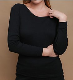 Cottonique Latex Free Organic Cotton Long Sleeve Ribbed Tee W12272