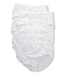 Just My Size Cool Comfort Cotton White Brief Panty - 6 Pack 16106P