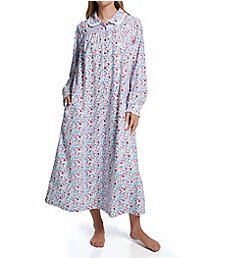 Lanz of Salzburg Long Sleeve Flannel Gown with Peter Pan Collar 5616839