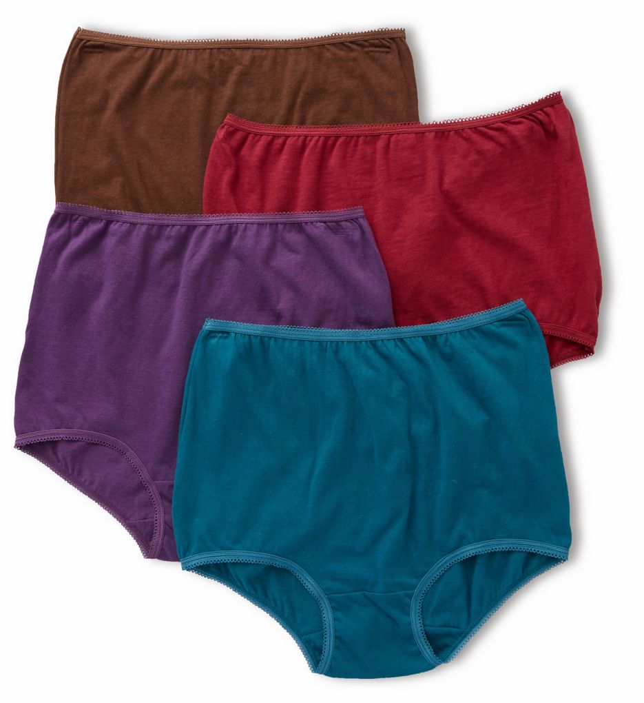 Teri Cotton Full Cut Brief Panties - 4 Pack 122 Teri Cotton Full Cut Brief Panties - 4 Pack 122